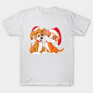 X-MAS Kitten and Puppy T-Shirt